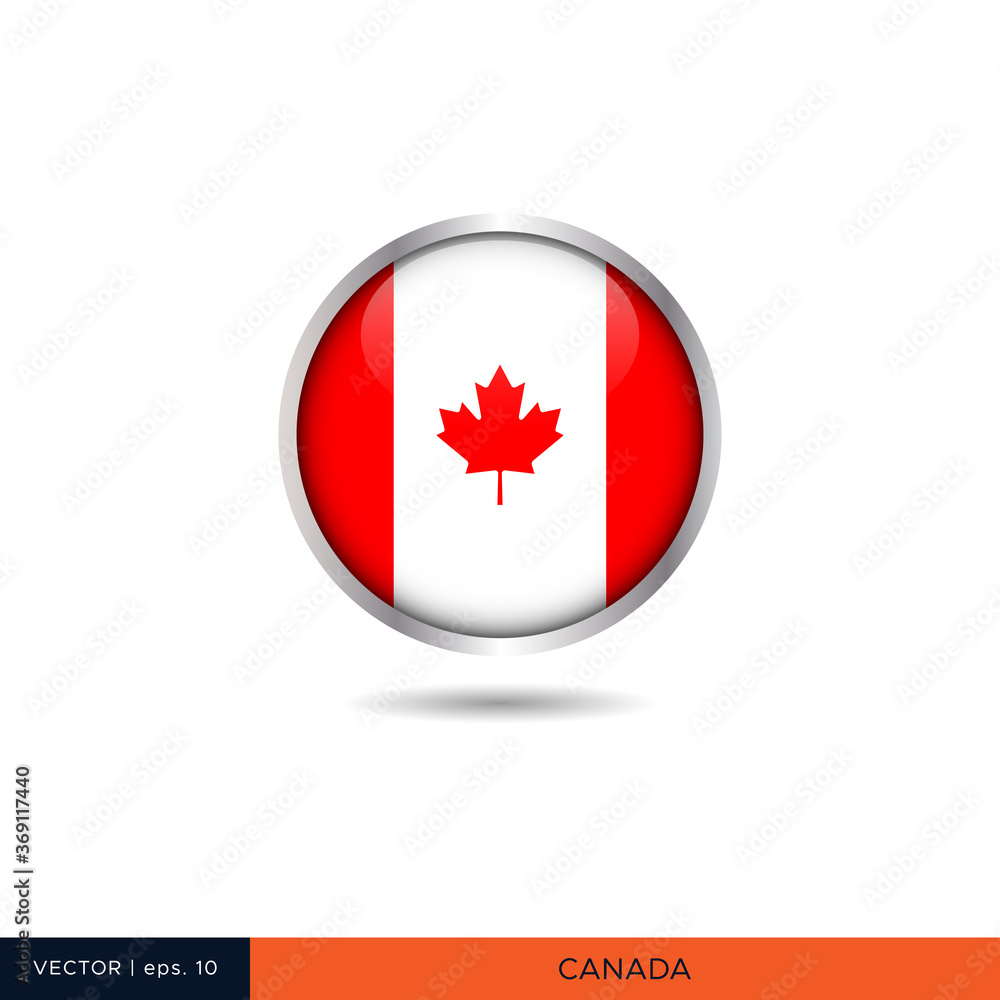 Canada round flag vector design. Canada round flag vector design.