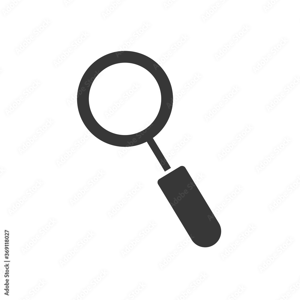 magnifying glass icon, silhouette style magnifying glass icon, silhouette style