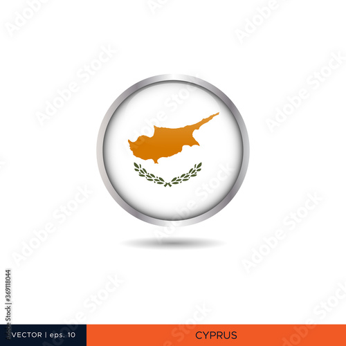 Cyprus round flag vector design.