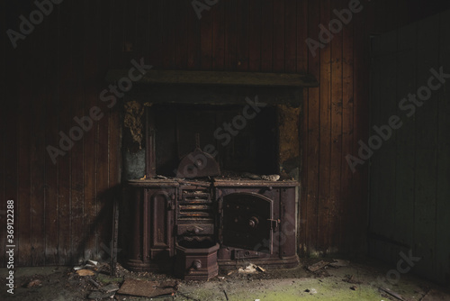 Cooking range in abandoned house photo