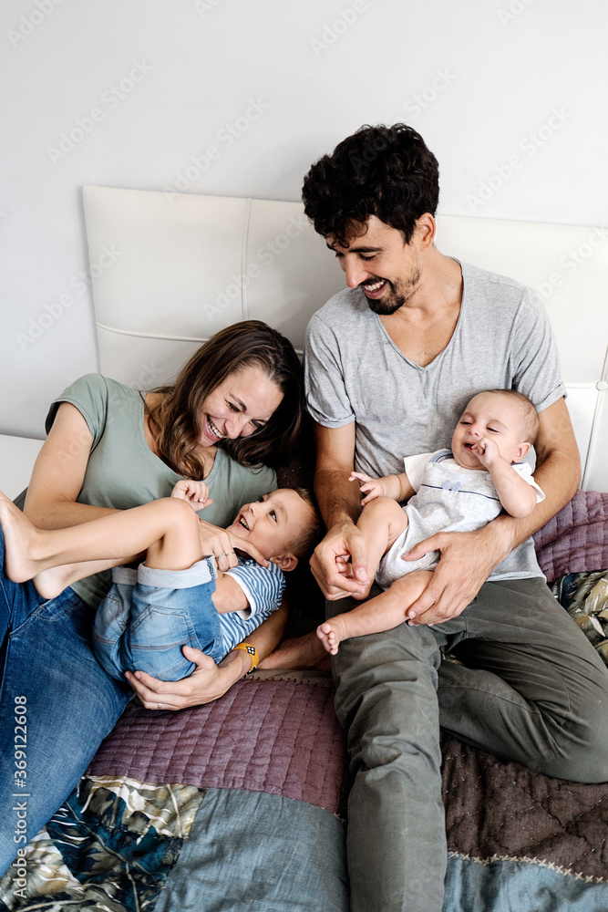 Portrait of a family having fun