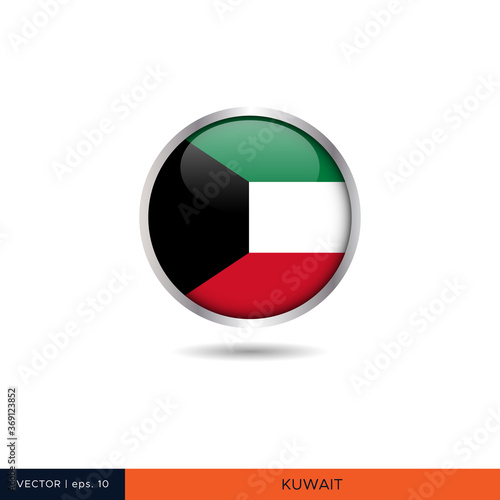 Free Download Kuwait round flag vector design. - GFXLoad