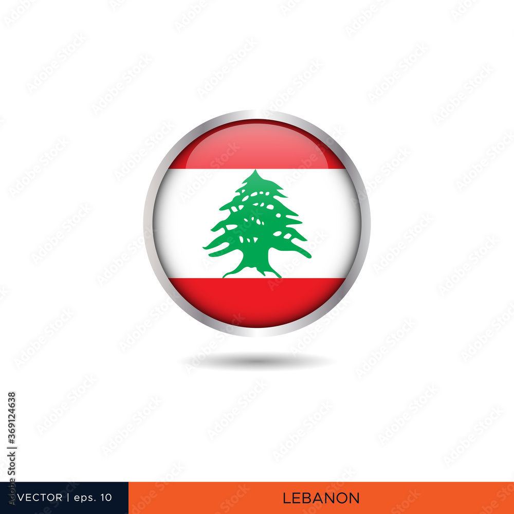Lebanon round flag vector design. Lebanon round flag vector design.