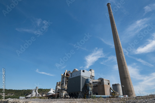 Former cement factories of mining company ENCI near Maastricht in the Netherlands. Blue sky photo