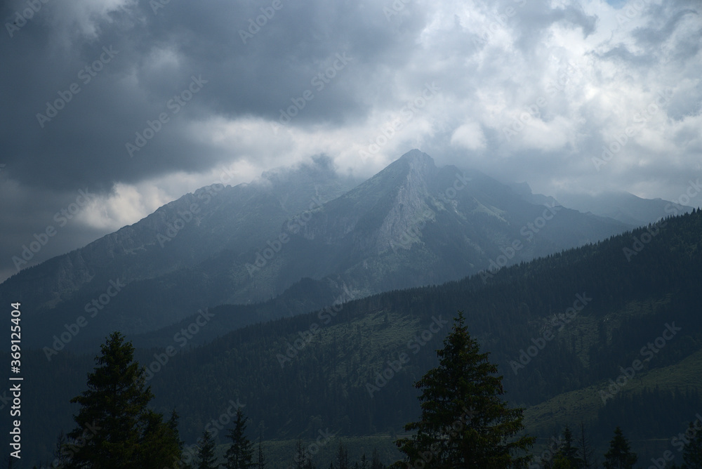 Landscape of Polish Tatra Mountains in summer
