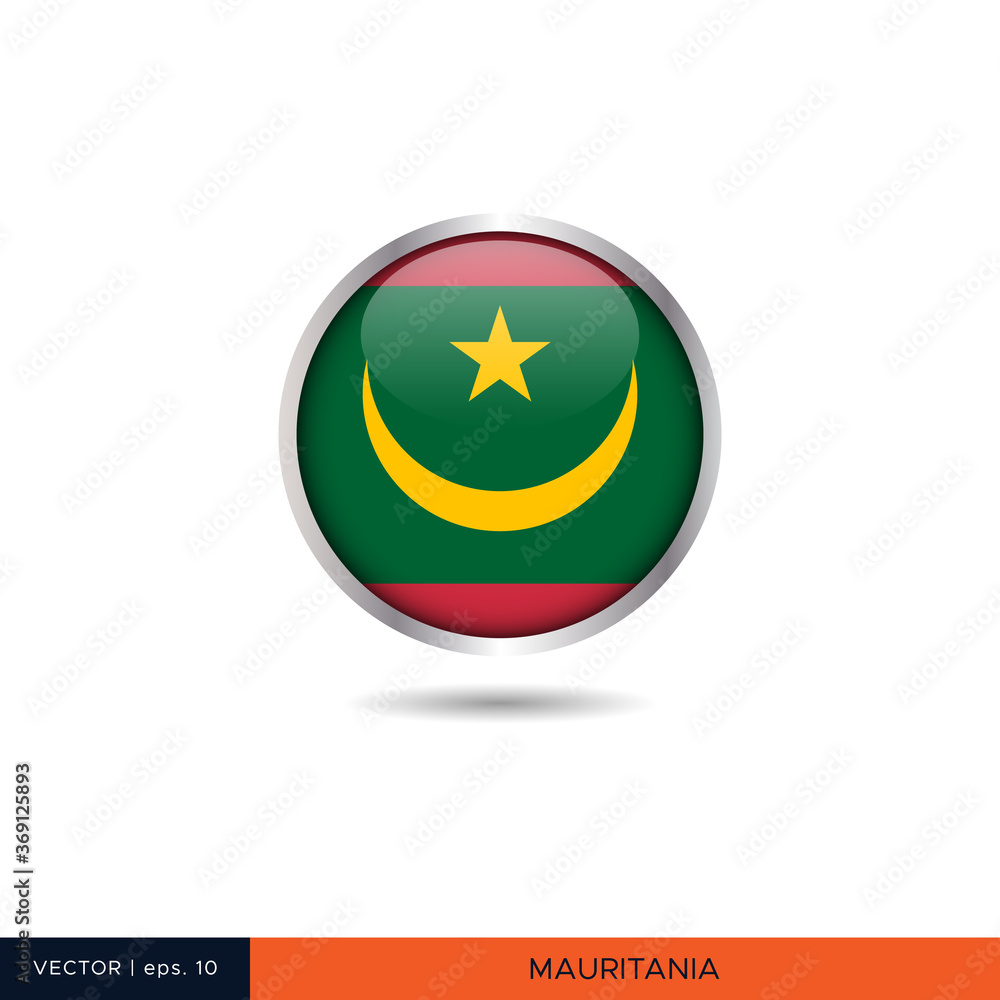 Mauritania round flag vector design. Mauritania round flag vector design.