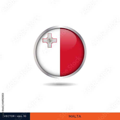 Malta round flag vector design. Free Download Malta round flag vector design. - GFXLoad