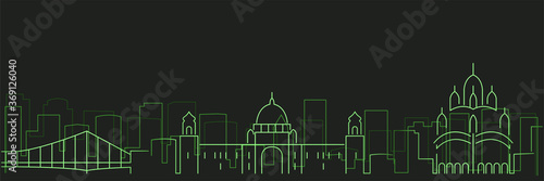 Kolkata Futurist Technology Light Trace Skyline