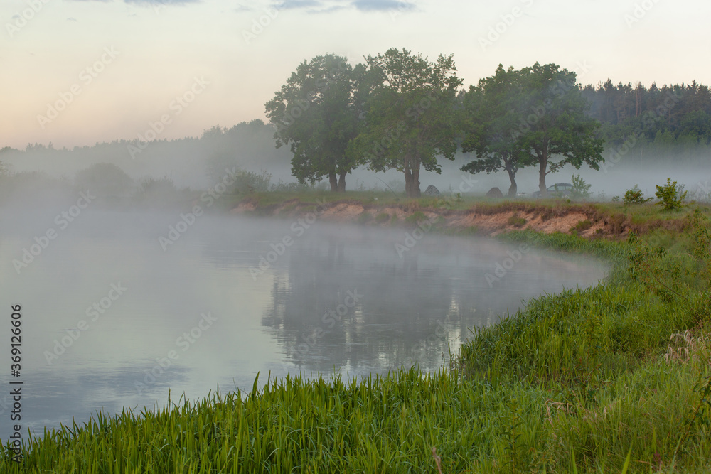 River in morning covered with fog River in morning covered with fog