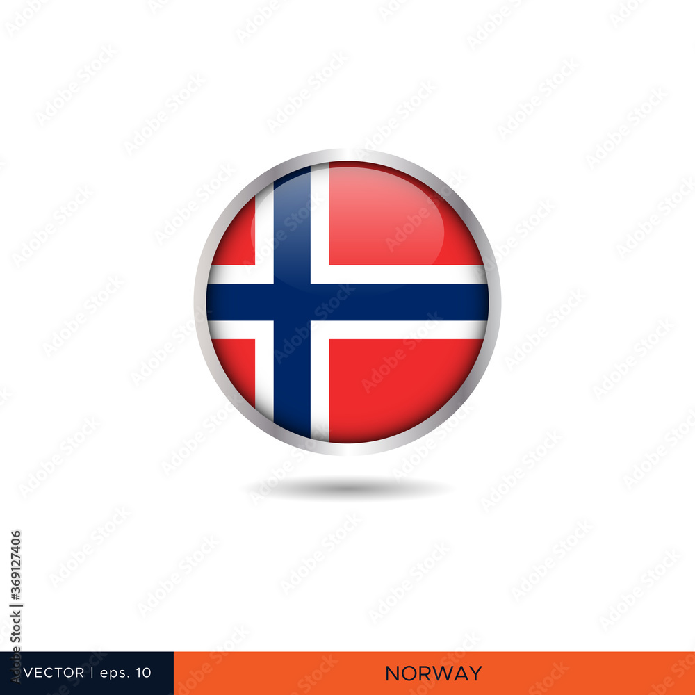 Norway round flag vector design. Norway round flag vector design.