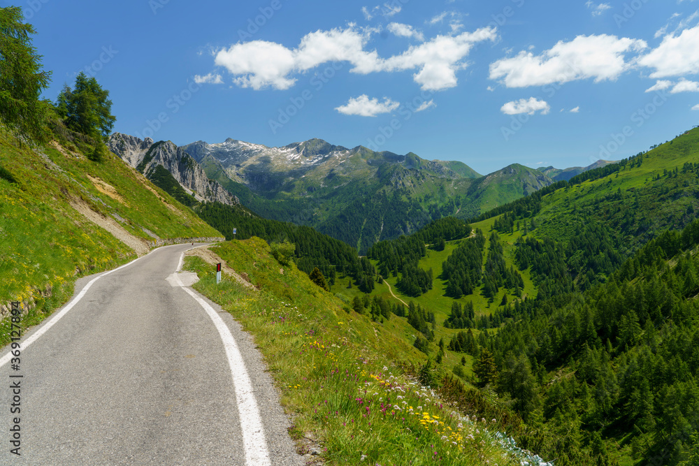 Mountain landscape along the road to Crocedomini pass Mountain landscape along the road to Crocedomini pass