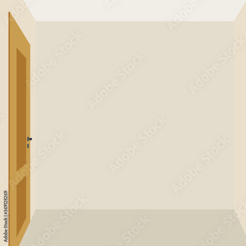 Empty room with front door
