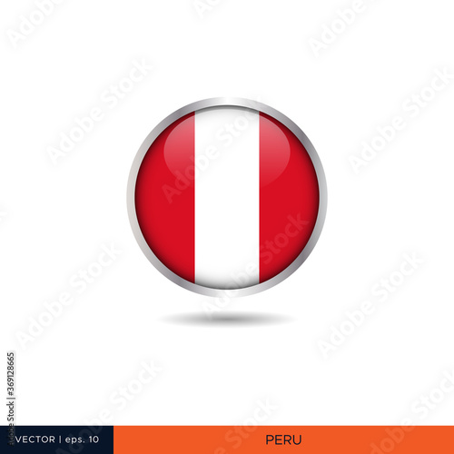 Peru round flag vector design. Free Download Peru round flag vector design. - GFXLoad