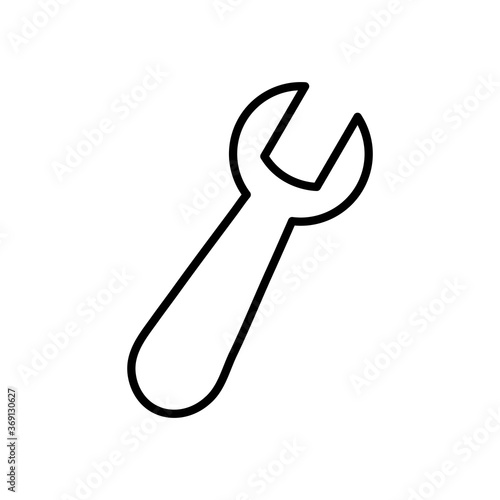 wrench tool icon, line style