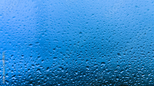 Water droplets on a wet window