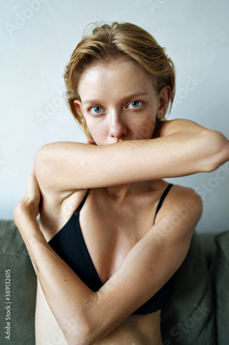 sensual short haired blonde