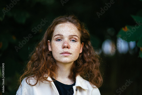 redhead freckled girl photo