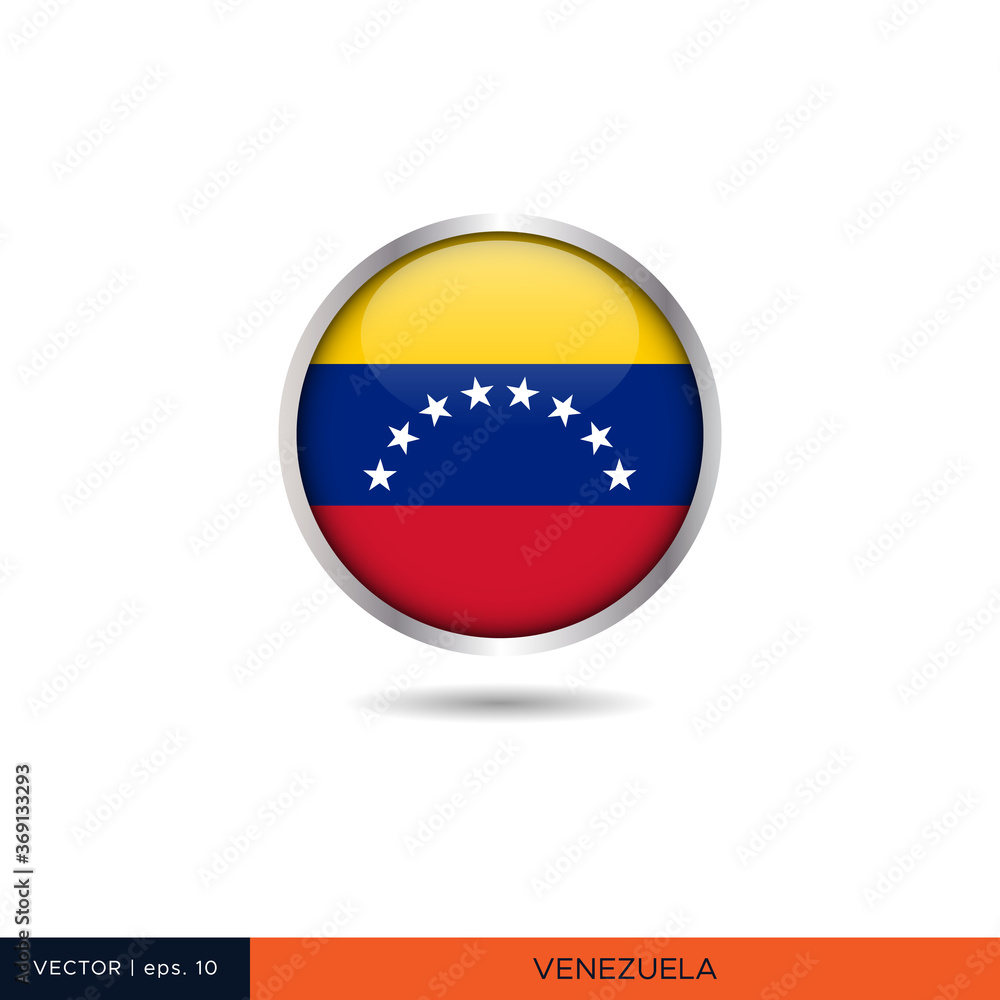 Venezuela round flag vector design.