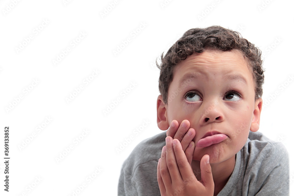 little boy looking up to the sky on white background stock photo little boy looking up to the sky on white background stock photo