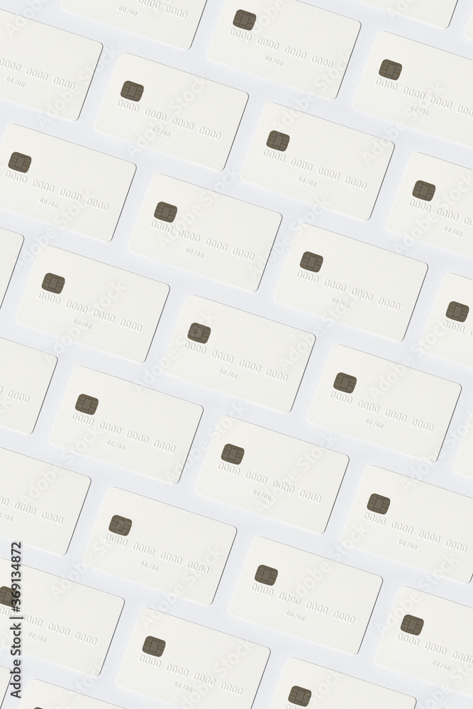 White credit cards pattern White credit cards pattern
