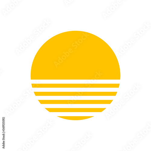 sunset sea sun vector icon © Xeyal