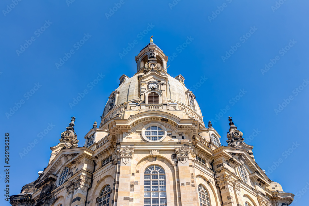 Die wiederaufgebaute Frauenkirche in der Altstadt von Dresden