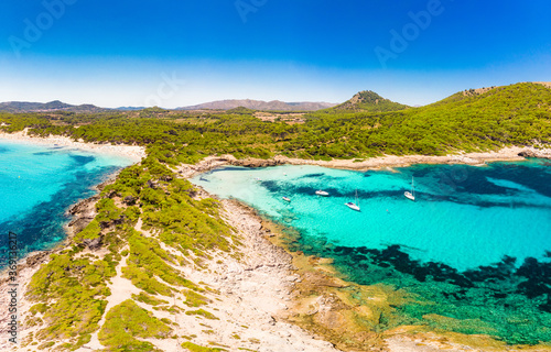 Cala Agulla sand beach Spain, Balearic Islands, Mallorca, Cala Rajada