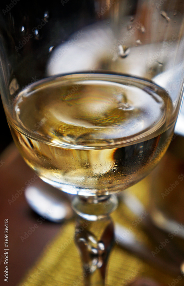 White wine glass detail