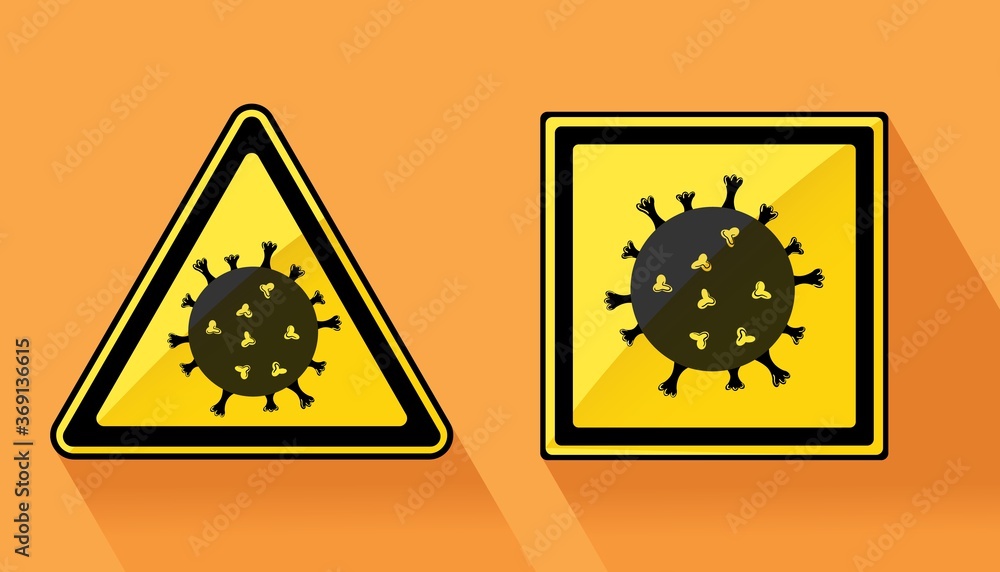 Lockdown Pandemic signs Set. Protection triangle and square icons. Vector illustration of lock down sign. Lockdown Pandemic signs Set. Protection triangle and square icons. Vector illustration of lock down sign.