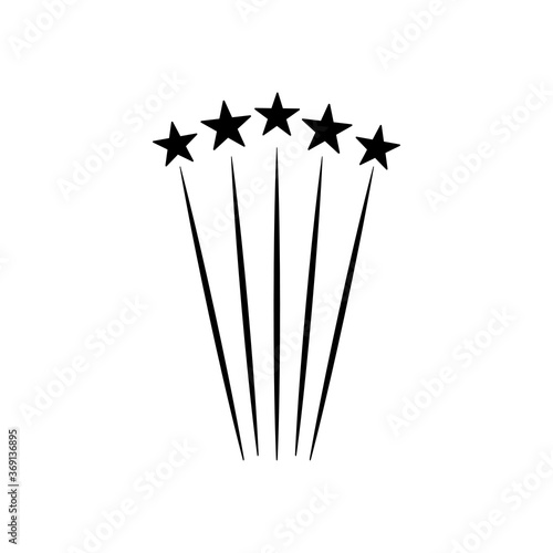 decorative stars exploding icon,silhouette style