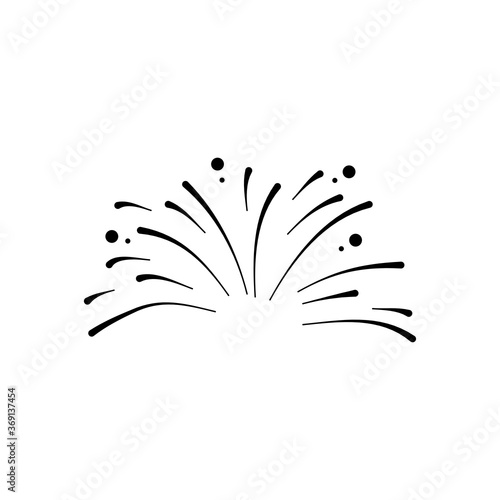 small fireworks explosion icon, silhouette style