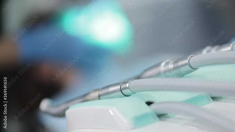 Blurred dental clinic treatment procedure, background of working process Blurred dental clinic treatment procedure, background of working process