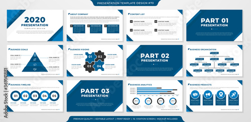 business presentation template design with abstract and minimalist style