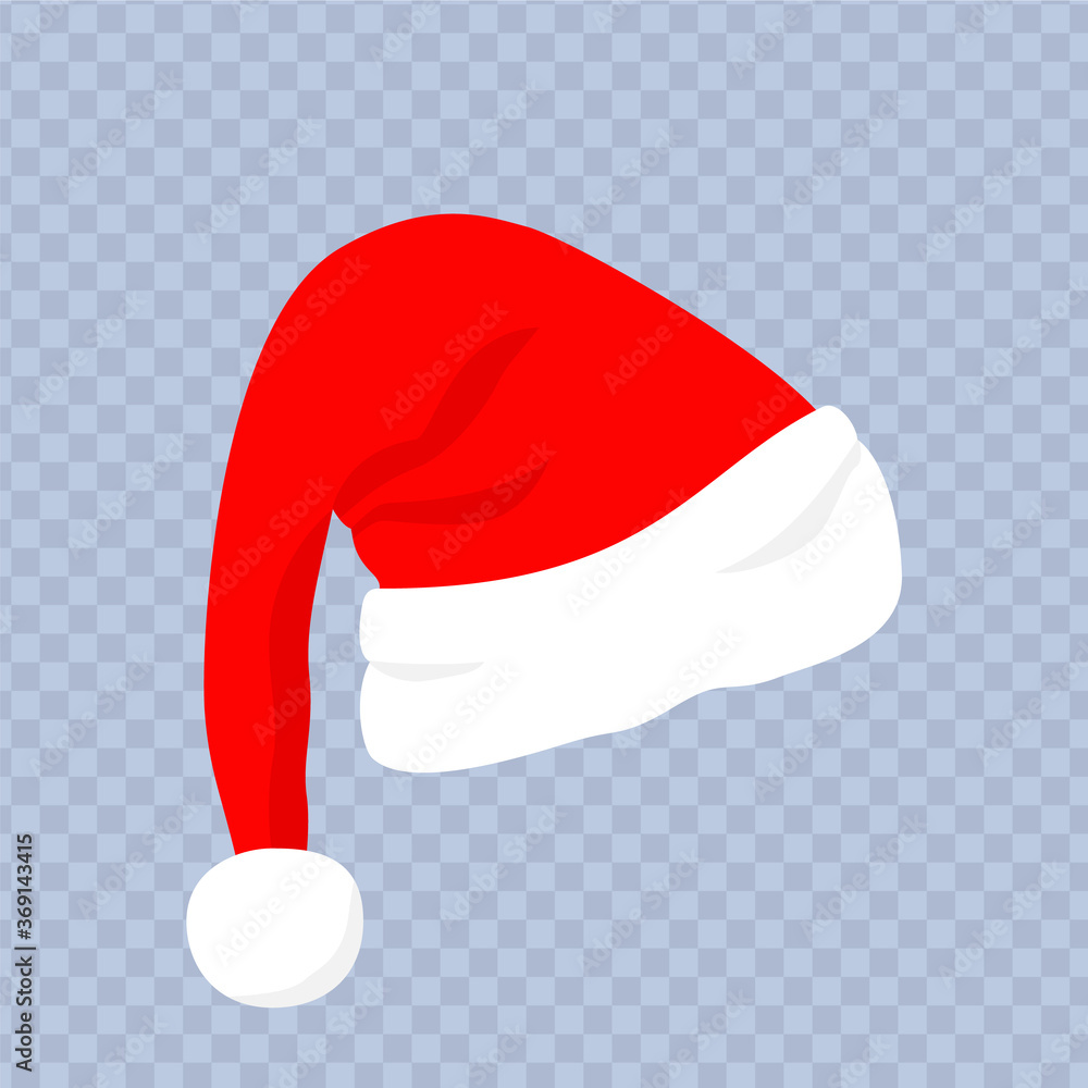 Red santa hat with white fur. Xmas clothing Red santa hat with white fur. Xmas clothing