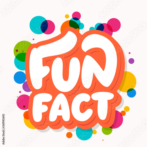  Fun fact. Vector lettering banner. 