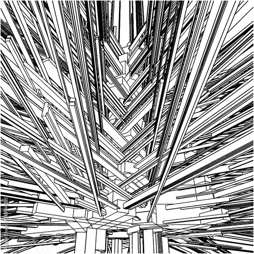 Abstract Urban City Building In Chaos Vector