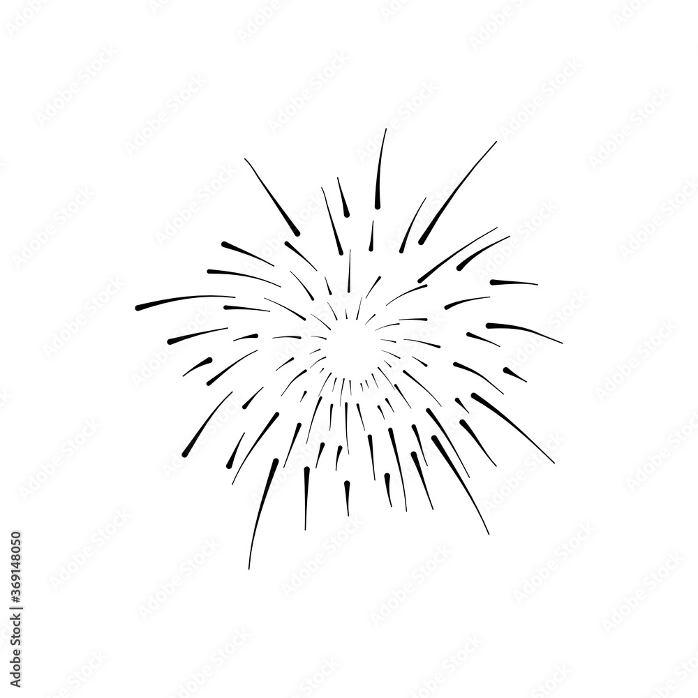 decorative fireworks burst, silhouette style decorative fireworks burst, silhouette style