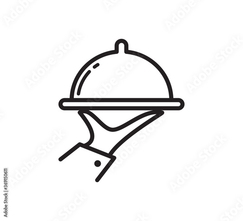 Hand tray icon vector logo design template