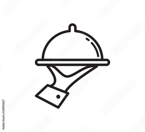 Hand tray icon vector logo design template