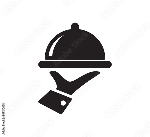 Hand tray icon vector logo design template