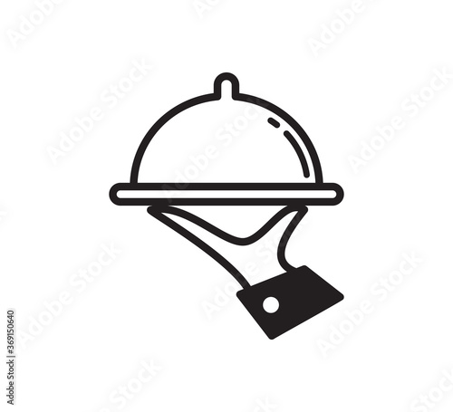 Hand tray icon vector logo design template