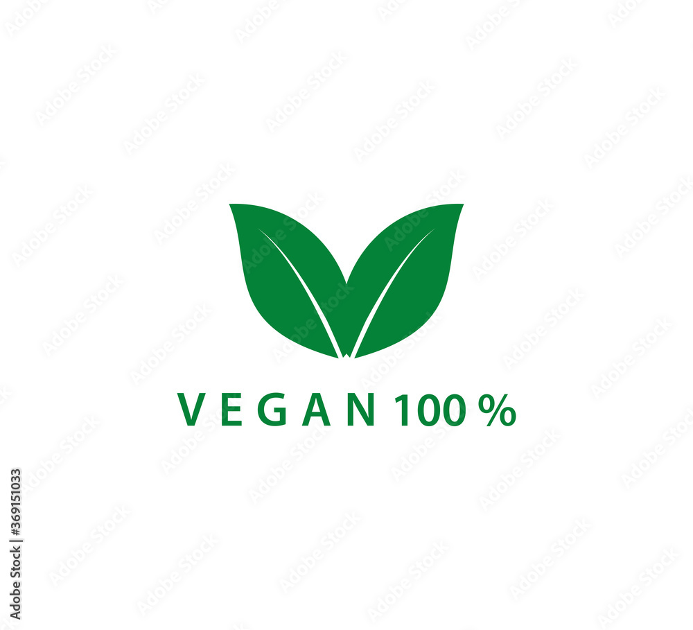 Vegan icon vector logo illustration