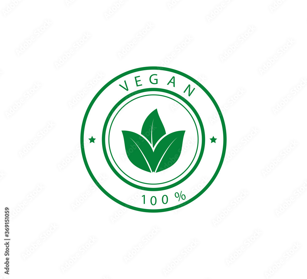 Vegan icon vector logo illustration