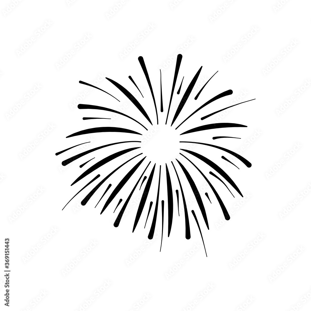 icon of burst of firework, silhouette style icon of burst of firework, silhouette style