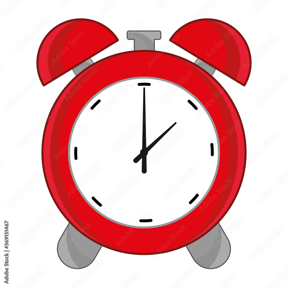 Red alarm clock icon. Classic timer - Vector Red alarm clock icon. Classic timer - Vector
