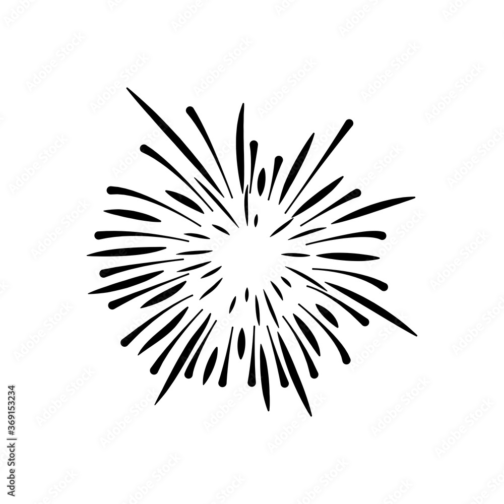 icon of fireworks explosion, silhouette style icon of fireworks explosion, silhouette style