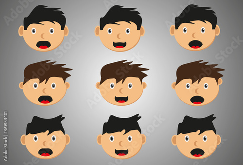 vector of cartoon surprised expression fit for education or business