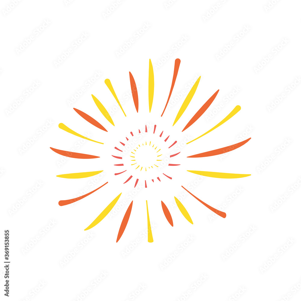 decorative sunburst firework icon, flat style decorative sunburst firework icon, flat style