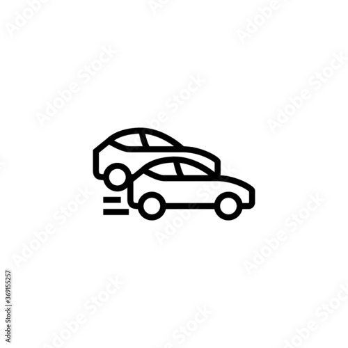 Car racing icon  racing game icon  in black line style icon  style isolated on white background