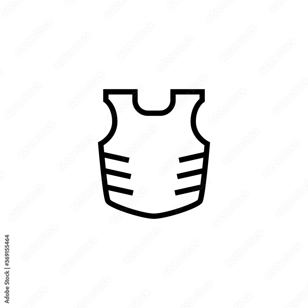 Armor icon, Protection armor icon in black line style icon, style isolated on white background Armor icon, Protection armor icon in black line style icon, style isolated on white background